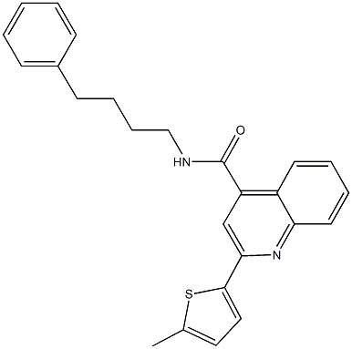 2-(5-methyl-2-thienyl)-N-(4-phenylbutyl)-4-quinolinecarboxamide Struktur