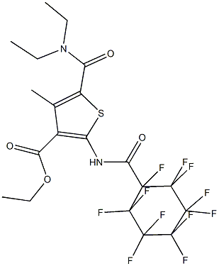 ethyl 5-[(diethylamino)carbonyl]-4-methyl-2-{[(1,2,2,3,3,4,4,5,5,6,6-undecafluorocyclohexyl)carbonyl]amino}-3-thiophenecarboxylate Struktur