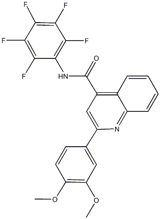 2-(3,4-dimethoxyphenyl)-N-(2,3,4,5,6-pentafluorophenyl)-4-quinolinecarboxamide Struktur