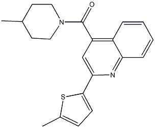 4-[(4-methyl-1-piperidinyl)carbonyl]-2-(5-methyl-2-thienyl)quinoline Struktur