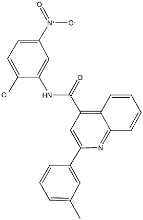 N-{2-chloro-5-nitrophenyl}-2-(3-methylphenyl)-4-quinolinecarboxamide Struktur