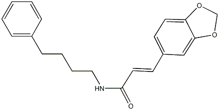 3-(1,3-benzodioxol-5-yl)-N-(4-phenylbutyl)acrylamide Struktur