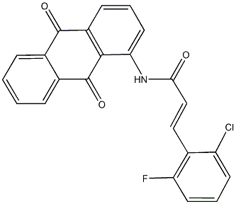 3-(2-chloro-6-fluorophenyl)-N-(9,10-dioxo-9,10-dihydro-1-anthracenyl)acrylamide Struktur