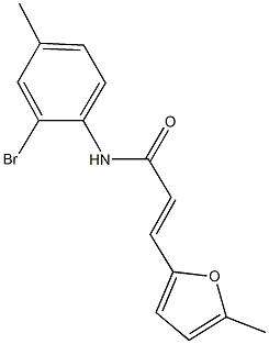 N-(2-bromo-4-methylphenyl)-3-(5-methyl-2-furyl)acrylamide Struktur