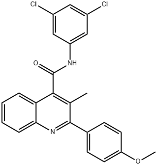 N-(3,5-dichlorophenyl)-2-(4-methoxyphenyl)-3-methyl-4-quinolinecarboxamide Struktur