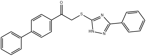 1-[1,1'-biphenyl]-4-yl-2-[(5-phenyl-4H-1,2,4-triazol-3-yl)sulfanyl]ethanone Struktur