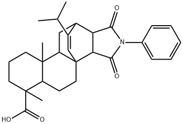 7-isopropyl-1,4a-dimethyl-13-phenyl-1,2,3,4,4a,4b,5,6,8a,9,10,10a-dodecahydro-12,14-dioxo-6,8a-[3,4]pyrrolidinophenanthrene-1-carboxylic acid Struktur