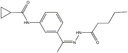 N-[3-(N-pentanoylethanehydrazonoyl)phenyl]cyclopropanecarboxamide Struktur