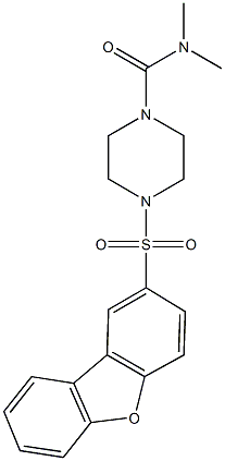 4-(dibenzo[b,d]furan-2-ylsulfonyl)-N,N-dimethyl-1-piperazinecarboxamide Struktur