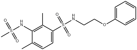 2,4-dimethyl-3-[(methylsulfonyl)amino]-N-(2-phenoxyethyl)benzenesulfonamide Struktur