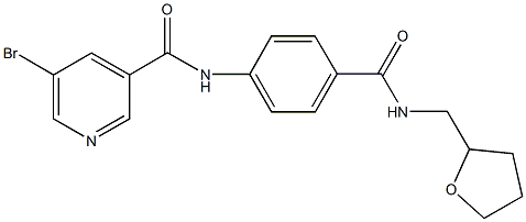 5-bromo-N-(4-{[(tetrahydro-2-furanylmethyl)amino]carbonyl}phenyl)nicotinamide Struktur