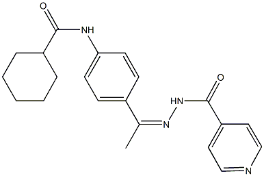 N-[4-(N-isonicotinoylethanehydrazonoyl)phenyl]cyclohexanecarboxamide Struktur