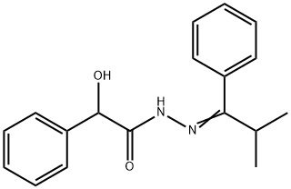 2-hydroxy-N'-(2-methyl-1-phenylpropylidene)-2-phenylacetohydrazide Struktur