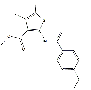 methyl 2-[(4-isopropylbenzoyl)amino]-4,5-dimethyl-3-thiophenecarboxylate Struktur