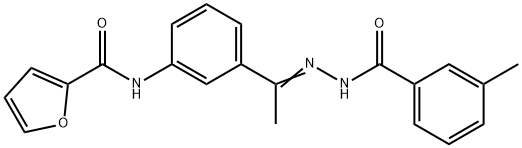 N-{3-[N-(3-methylbenzoyl)ethanehydrazonoyl]phenyl}-2-furamide Struktur