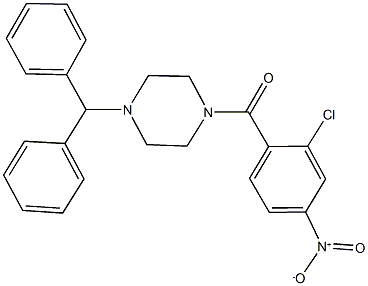 1-benzhydryl-4-{2-chloro-4-nitrobenzoyl}piperazine Struktur