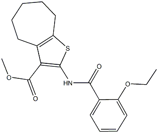 methyl 2-[(2-ethoxybenzoyl)amino]-5,6,7,8-tetrahydro-4H-cyclohepta[b]thiophene-3-carboxylate Struktur