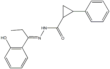 N'-[1-(2-hydroxyphenyl)propylidene]-2-phenylcyclopropanecarbohydrazide Struktur