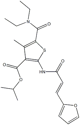 isopropyl 5-[(diethylamino)carbonyl]-2-{[3-(2-furyl)acryloyl]amino}-4-methyl-3-thiophenecarboxylate Struktur