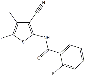 N-(3-cyano-4,5-dimethyl-2-thienyl)-2-fluorobenzamide Struktur