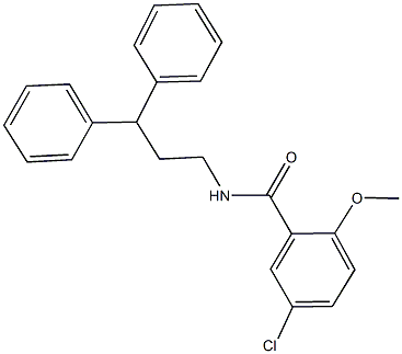 5-chloro-N-(3,3-diphenylpropyl)-2-methoxybenzamide Struktur