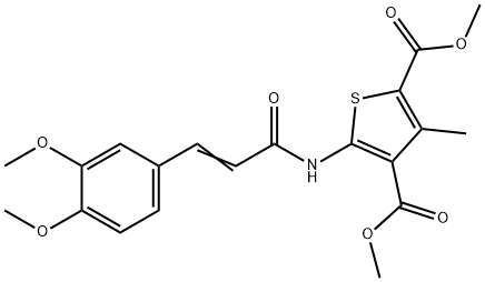 dimethyl 5-{[3-(3,4-dimethoxyphenyl)acryloyl]amino}-3-methyl-2,4-thiophenedicarboxylate Struktur