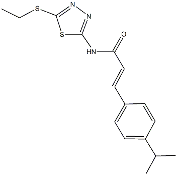 N-[5-(ethylsulfanyl)-1,3,4-thiadiazol-2-yl]-3-(4-isopropylphenyl)acrylamide Struktur