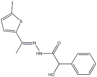 2-hydroxy-N'-[1-(5-methyl-2-thienyl)ethylidene]-2-phenylacetohydrazide Struktur