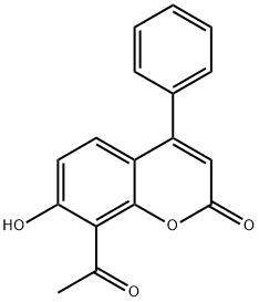 8-acetyl-7-hydroxy-4-phenyl-2H-chromen-2-one Struktur