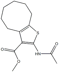 methyl 2-(acetylamino)-4,5,6,7,8,9-hexahydrocycloocta[b]thiophene-3-carboxylate Struktur