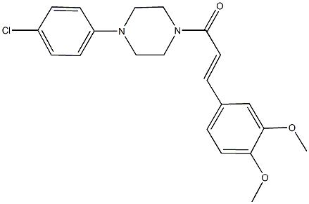 1-(4-chlorophenyl)-4-[3-(3,4-dimethoxyphenyl)acryloyl]piperazine Struktur