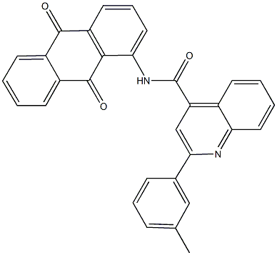 N-(9,10-dioxo-9,10-dihydro-1-anthracenyl)-2-(3-methylphenyl)-4-quinolinecarboxamide Struktur