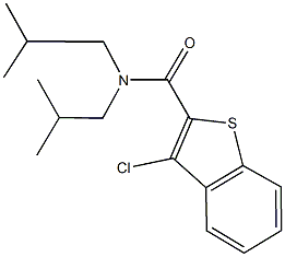 3-chloro-N,N-diisobutyl-1-benzothiophene-2-carboxamide Struktur