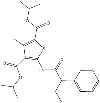 diisopropyl 3-methyl-5-[(2-phenylbutanoyl)amino]-2,4-thiophenedicarboxylate Struktur