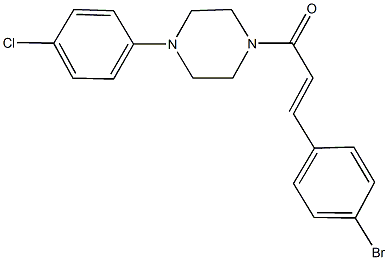 1-[3-(4-bromophenyl)acryloyl]-4-(4-chlorophenyl)piperazine Struktur