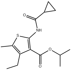 isopropyl 2-[(cyclopropylcarbonyl)amino]-4-ethyl-5-methyl-3-thiophenecarboxylate Struktur