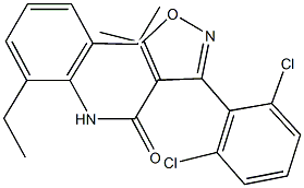 3-(2,6-dichlorophenyl)-N-(2,6-diethylphenyl)-5-methyl-4-isoxazolecarboxamide Struktur