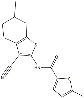 N-(3-cyano-6-methyl-4,5,6,7-tetrahydro-1-benzothien-2-yl)-5-methyl-2-furamide Struktur