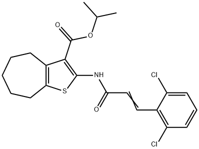 isopropyl 2-{[3-(2,6-dichlorophenyl)acryloyl]amino}-5,6,7,8-tetrahydro-4H-cyclohepta[b]thiophene-3-carboxylate Struktur