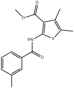 methyl 4,5-dimethyl-2-[(3-methylbenzoyl)amino]-3-thiophenecarboxylate Struktur