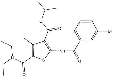 isopropyl 2-[(3-bromobenzoyl)amino]-5-[(diethylamino)carbonyl]-4-methyl-3-thiophenecarboxylate Struktur