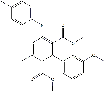 dimethyl 2-(3-methoxyphenyl)-6-methyl-4-(4-toluidino)-3,5-cyclohexadiene-1,3-dicarboxylate Struktur