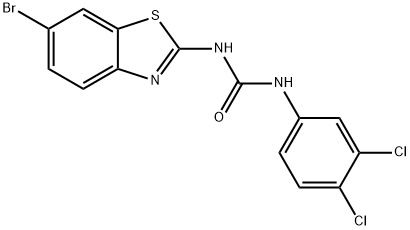 N-(6-bromo-1,3-benzothiazol-2-yl)-N'-(3,4-dichlorophenyl)urea Struktur