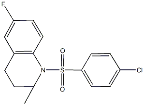 1-[(4-chlorophenyl)sulfonyl]-6-fluoro-2-methyl-1,2,3,4-tetrahydroquinoline Struktur