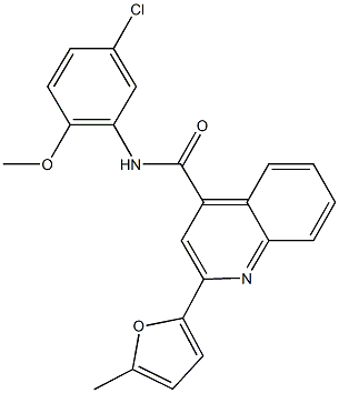 N-(5-chloro-2-methoxyphenyl)-2-(5-methyl-2-furyl)-4-quinolinecarboxamide Struktur