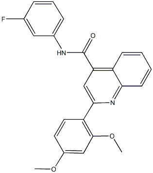 2-(2,4-dimethoxyphenyl)-N-(3-fluorophenyl)-4-quinolinecarboxamide Struktur