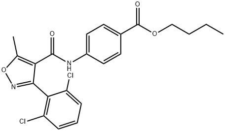 butyl 4-({[3-(2,6-dichlorophenyl)-5-methyl-4-isoxazolyl]carbonyl}amino)benzoate Struktur