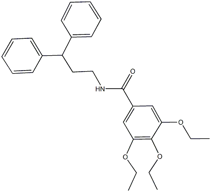 N-(3,3-diphenylpropyl)-3,4,5-triethoxybenzamide Struktur