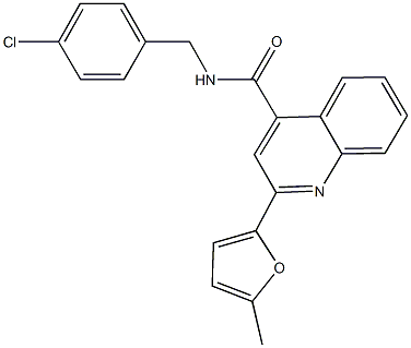 N-(4-chlorobenzyl)-2-(5-methyl-2-furyl)-4-quinolinecarboxamide Struktur