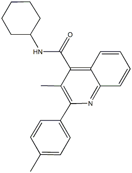 N-cyclohexyl-3-methyl-2-(4-methylphenyl)-4-quinolinecarboxamide Struktur